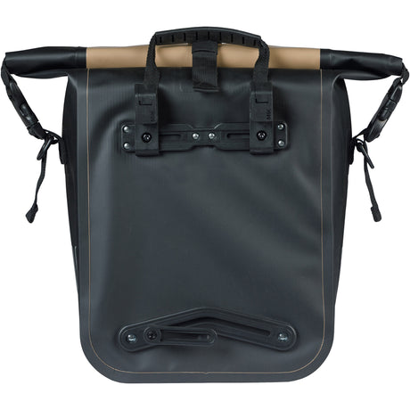 Basil pojedyncza torba rowerowa rivo m plandeka mik 12-15l 14 x 25 x 38 cm - piaskowa czerń