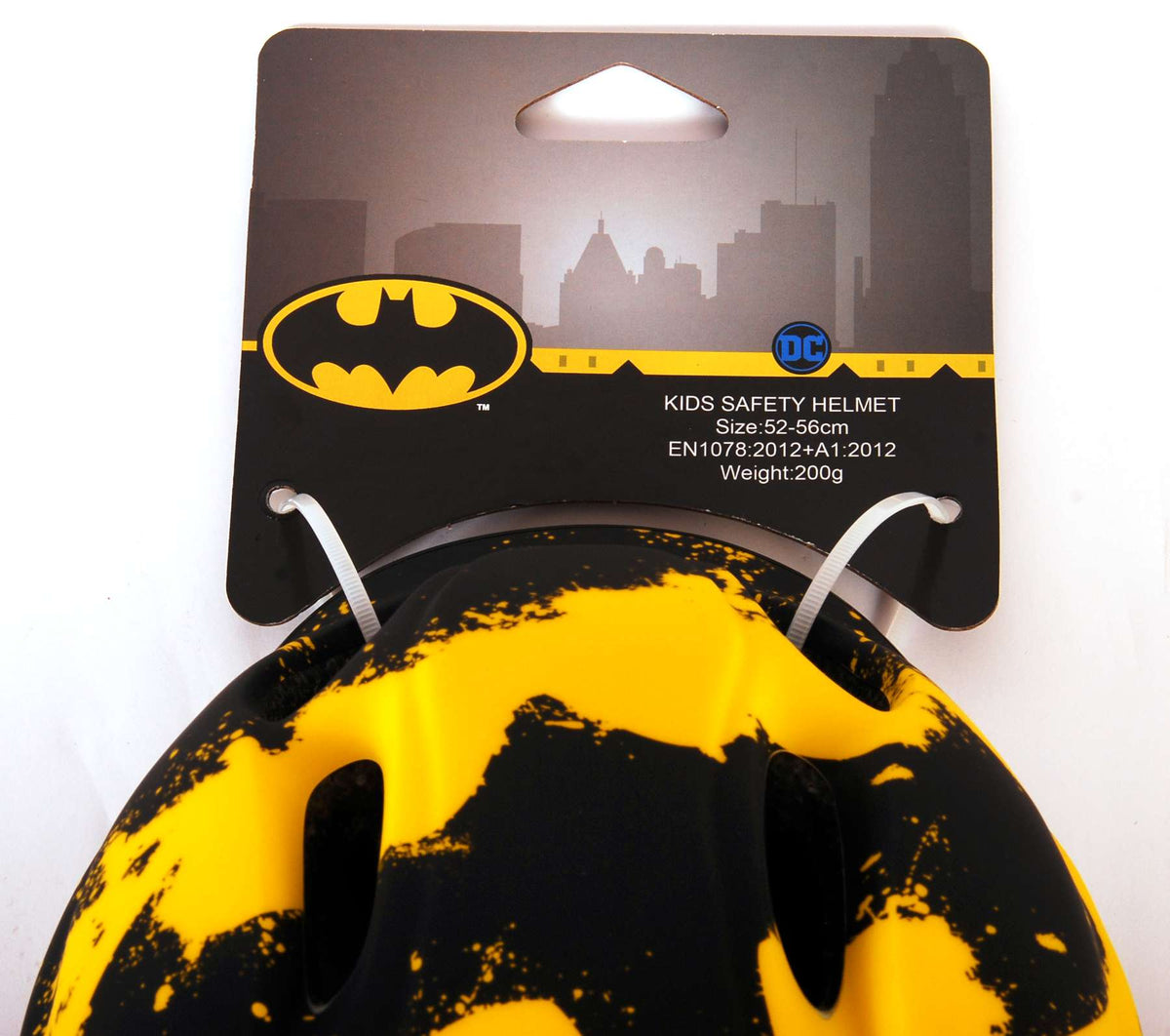 Hełm rowerowy skate Batman Junigoud 52-56 cm czarny żółty żółty