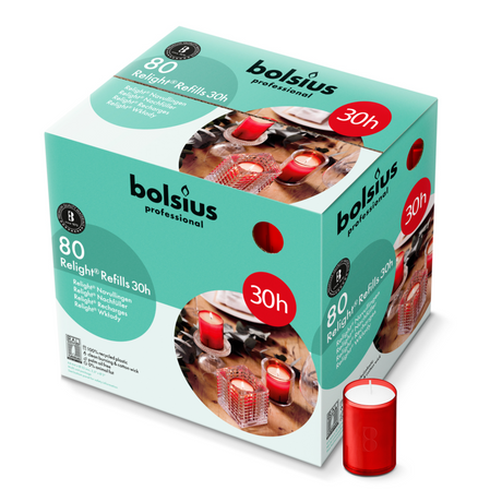 Wkład do zapalniczki Bolsius czerwony ø52x64 mm 30 godzin (80 sztuk)