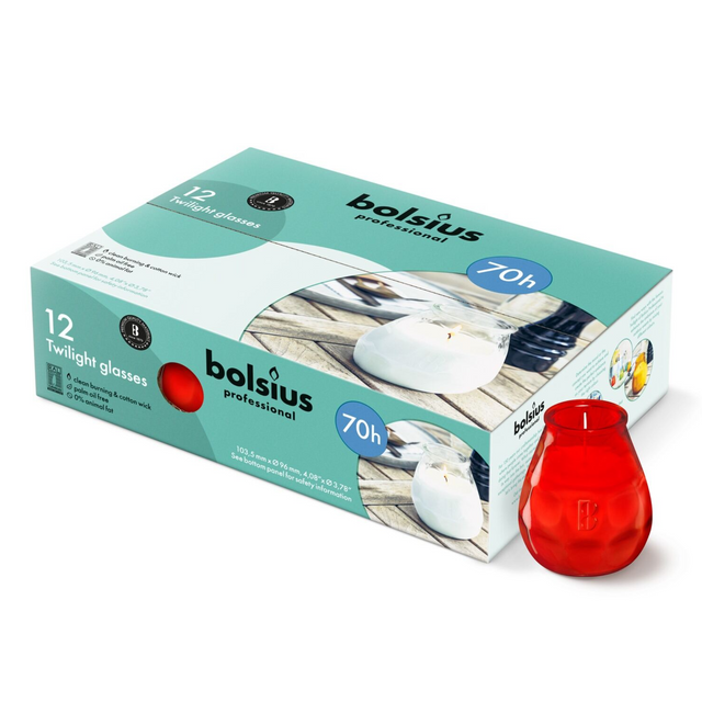 Bolsius zmierzch czerwony ø99x104 mm 70 godzin (12 sztuk)