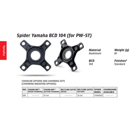 Miranda yamaha pająk 4-ramienny, silnik bcd104 pw, aluminium, czarny