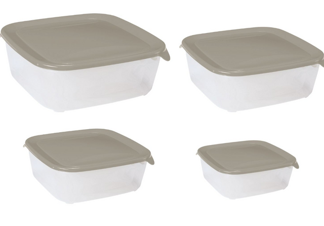 Curver verse go voedselcontainer 0,25l+0,8l+1,7l+2,9l vierkant beige