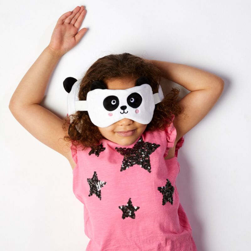 Ty relakseazzz panda okrągła podróżna maska do spania z poduszką
