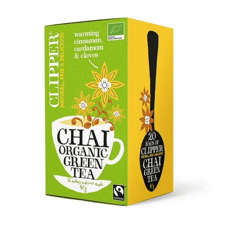 Clipper do strzyżenia herbaty zielona herbata chai organiczna (4x 20 sztuk)