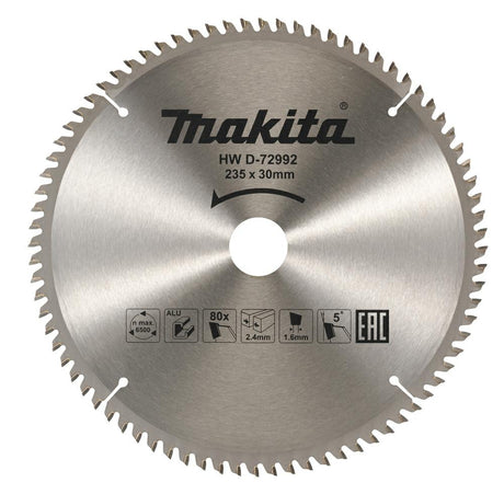 Piła tarczowa Makita do aluminium | standardowe | ø 235mm otwór na oś 30mm 80t - d-72992