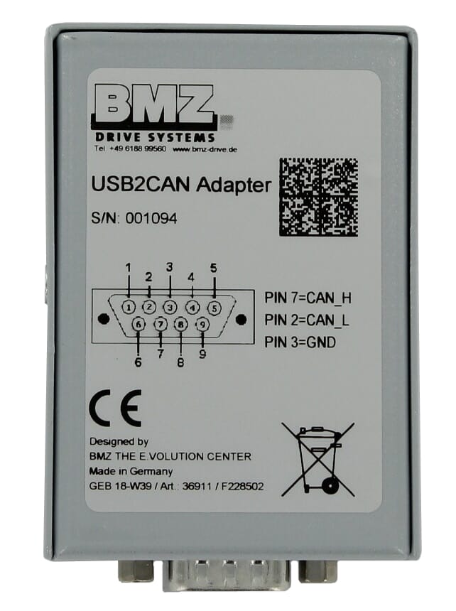 BMZ USB2CAN Adapter Ustaw adapter Brose + kabel