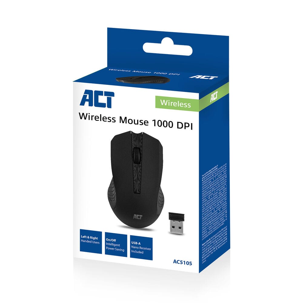 Act Wireless mysz, 1000 dpi, czarny