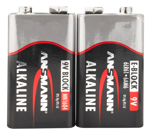 Ankaliczna akumulator Ansmann 9 woltów E blok 6LR61 2 szt. skurcz