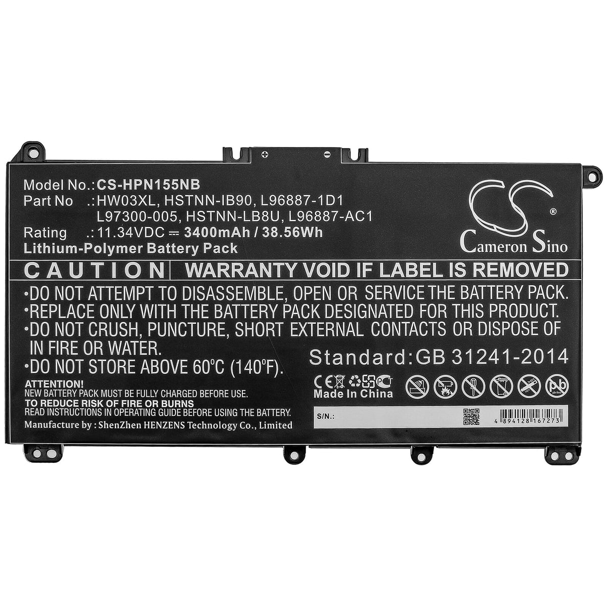 Bateria do laptopa 3400mAh