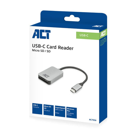 Czytnik kart Act USB-C do kart SD i micro SD, SD 4.0 UHS-II