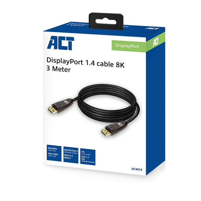 Kabel Act Displayport 1.4 8k, 3m
