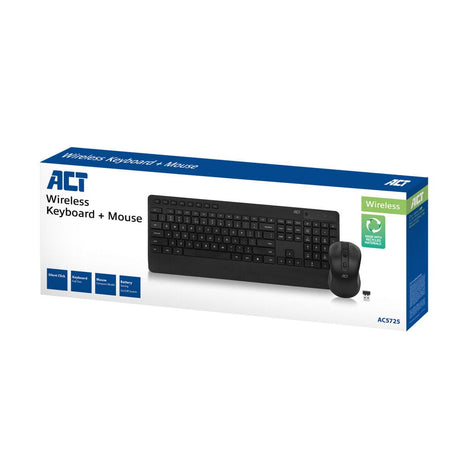 Act klawiatura i mysz ac5725 bezprzewodowa qwerty czarna