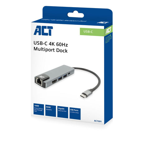 Stacja dokująca Act USB-C 4K do monitora HDMI, Ethernet PD