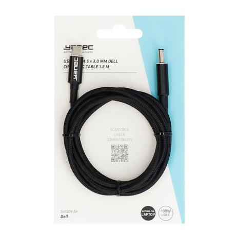 Kabel ładujący Dell Yanec USB-C do 4,5 x 3,0 mm o długości 1,8 m