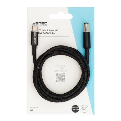 Kabel ładujący HP Yanec USB-C na 7,4 x 5,0 mm 1,8 m