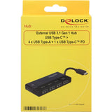 Delock zewnętrzny USB 3.1 Gen 1 USB-C> 4X USB-A + 1X USB-C