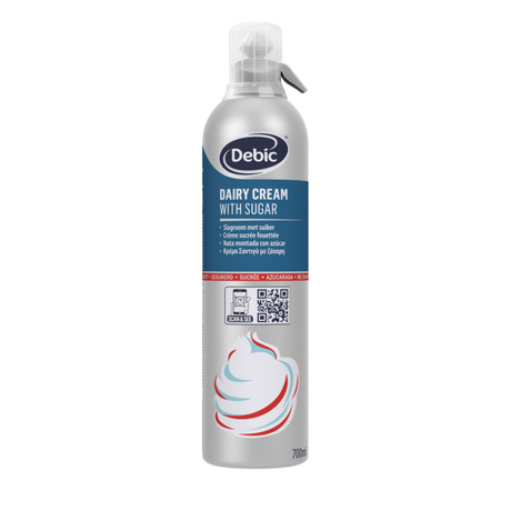Debic bita śmietana w sprayu z cukrem puszka (700 ml)