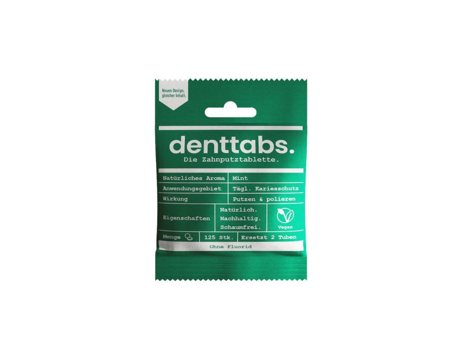 Tabletki pasty do zębów Denttabs - bez fluoru - miętowe