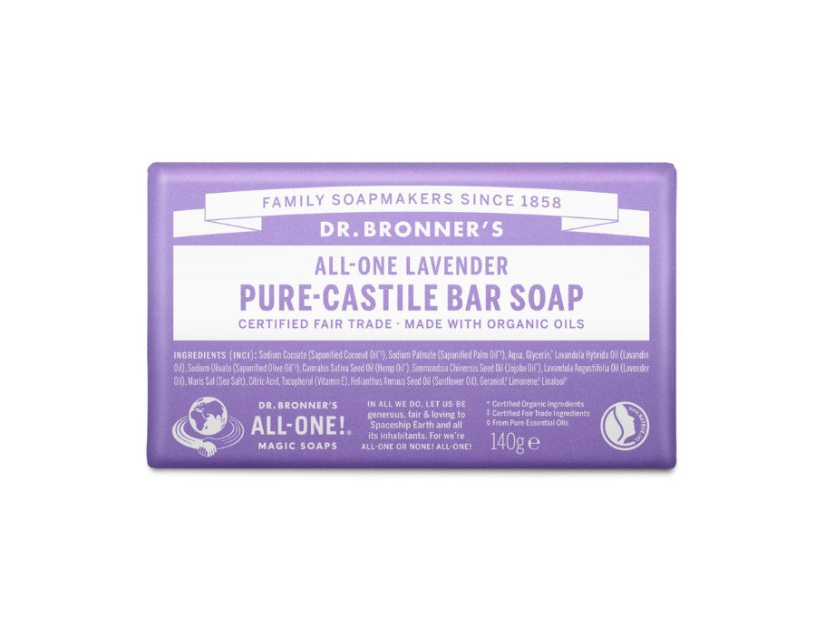 Mydło w kostce Dr. Bronner's - czysta kastylia - lawenda