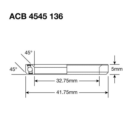 Łożyska enduro acb 4545 136 ss - 440c nierdzewne (styk kątowy) - 32,75x41,75x6 (45x45°)