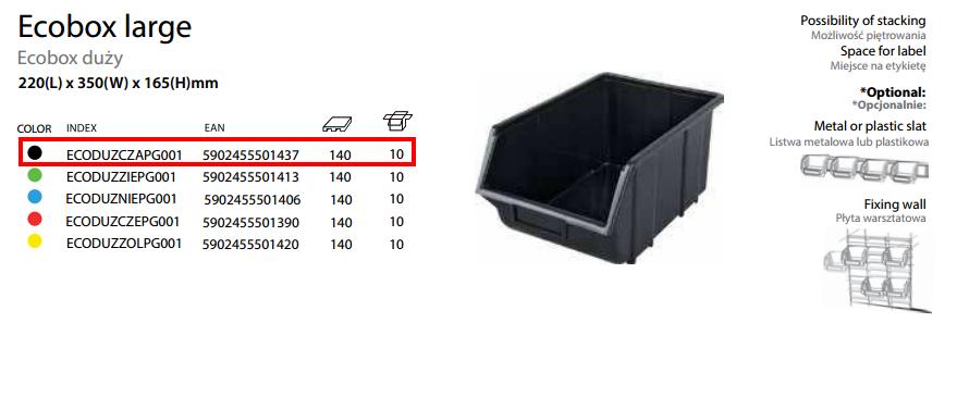 Patrol ecobox groot zwart 220 x 350 x 165mm
