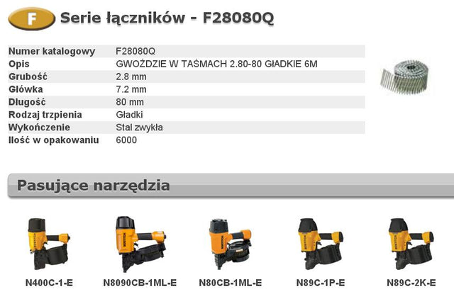Bostitch nagels f 2,80-80 p q 6m