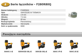 Bostitch nagels f 2,80-80 r q 6m