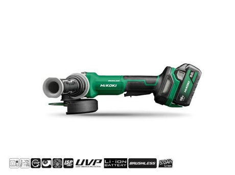 Hikoki hoekvermaler 18v 125mm g1813df wqz 2x5,0ah bl niet-afscheidelijk hsc