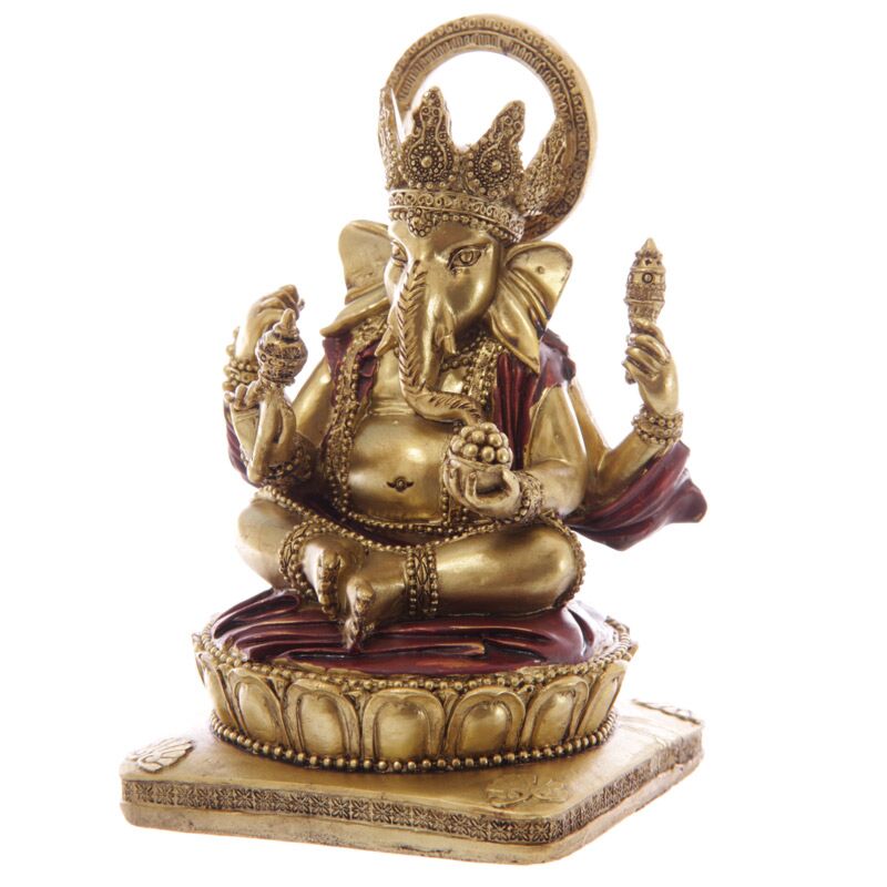 Figurka Ganesha w kolorze złoto-czerwonym 14 cm