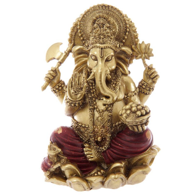 Złota czerwona statua Ganesha 16 cm