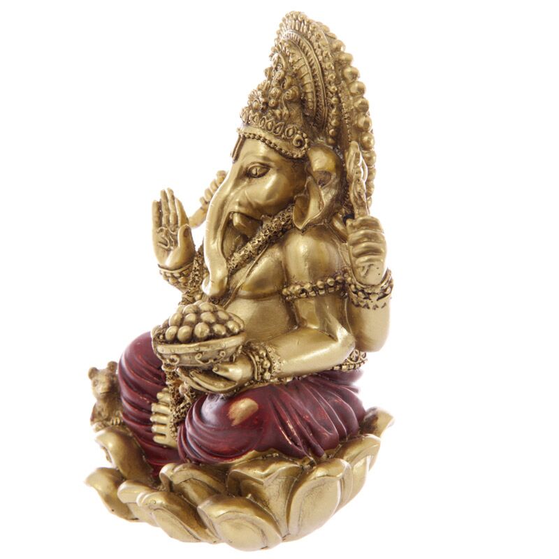 Złota czerwona statua Ganesha 16 cm
