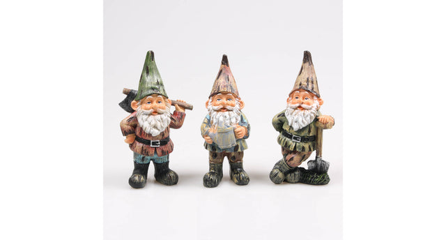 Kabouter 3 assortie polyester 4.5x4x10 cm