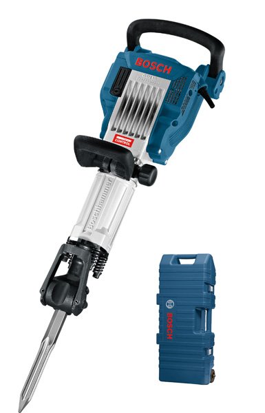Młot wyburzeniowy Bosch Gsh 16-28 (uchwyt do przenoszenia, tkanina maszynowa, dłuto szpiczaste 400 mm, wózek, rurka smaru)