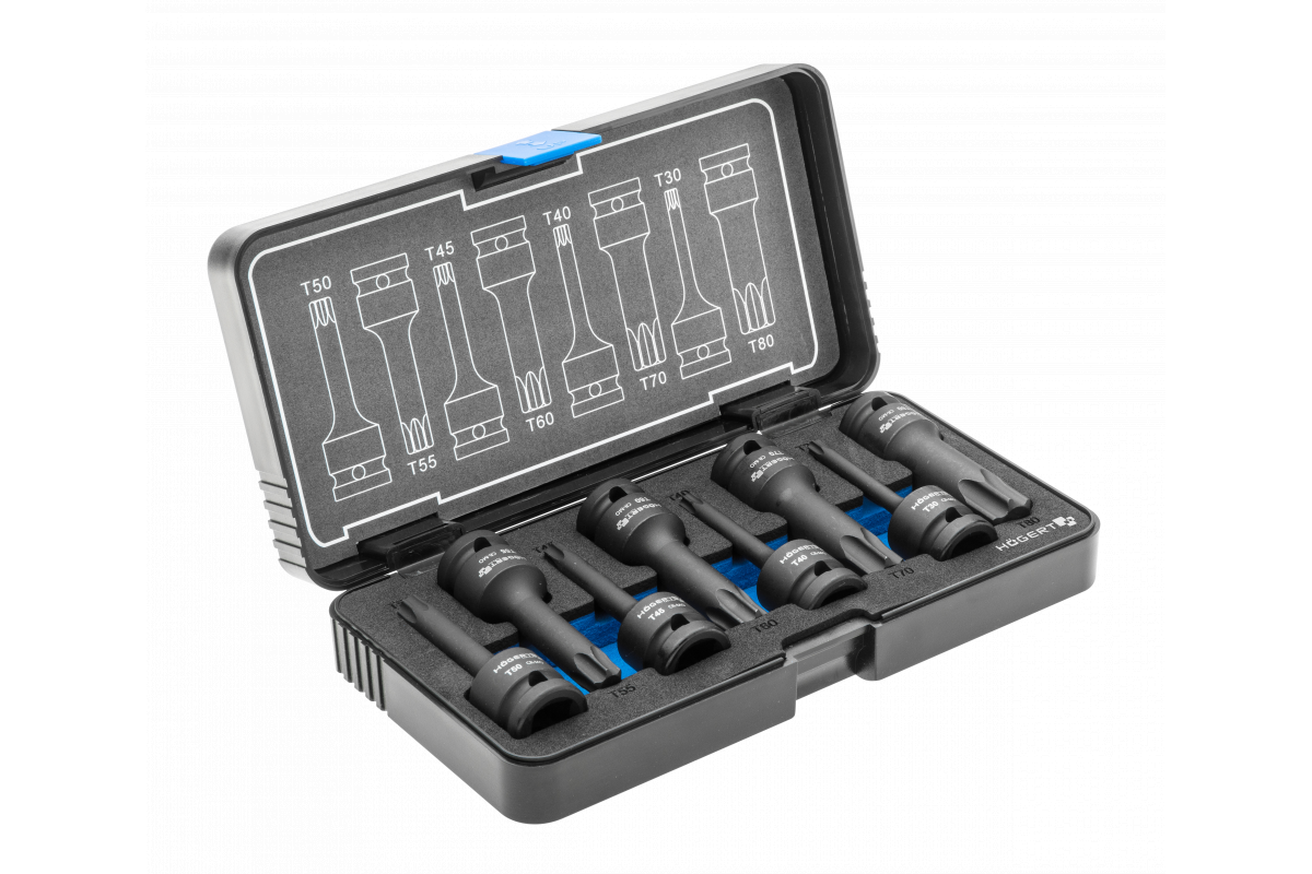 Hogert set van sleutels voor de torx van de tronche 8szt. 1 2 , crmo