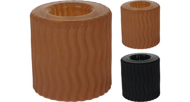 Kandelaar van glas d5 h5cm 2 assortie kleuren