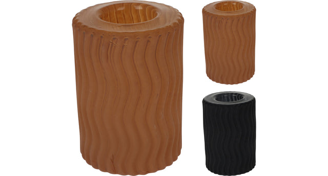 Kandelaar van glas d5 h7cm 2 assortie kleuren