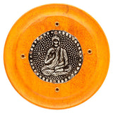 Okrągły stojak na kadzidełko Budda z drewna mango