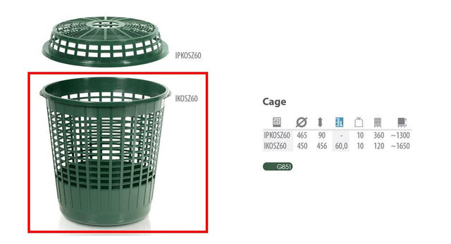 Prosperplast groene mandkooi 60l