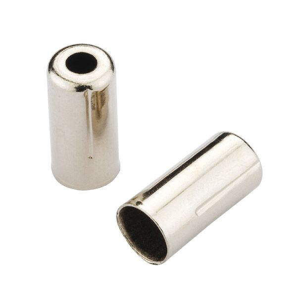 Zaślepki Jagwire otwarte - hamulec 5mm (zacisk) - mosiądz (200szt) - chrom