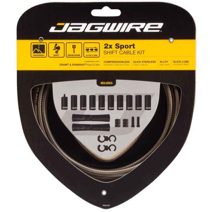 Zestaw zmiany biegów Jagwire 2x sport - węglowo-srebrny