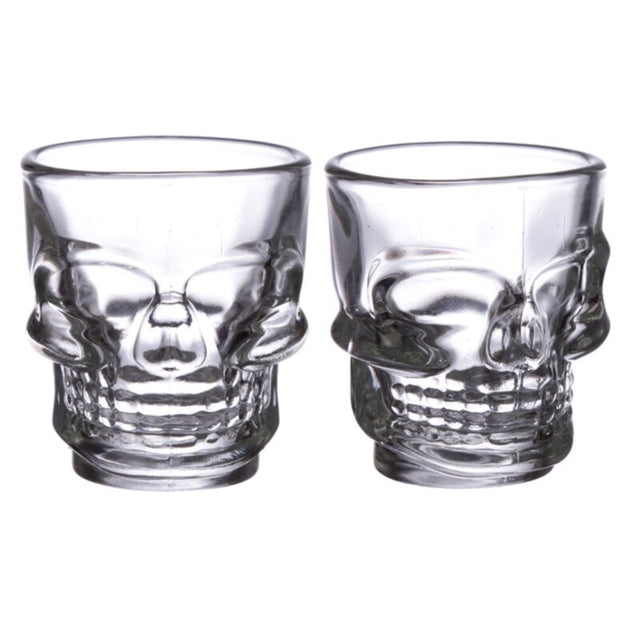 2 szklane kieliszki do shotów (60ml) - czaszka