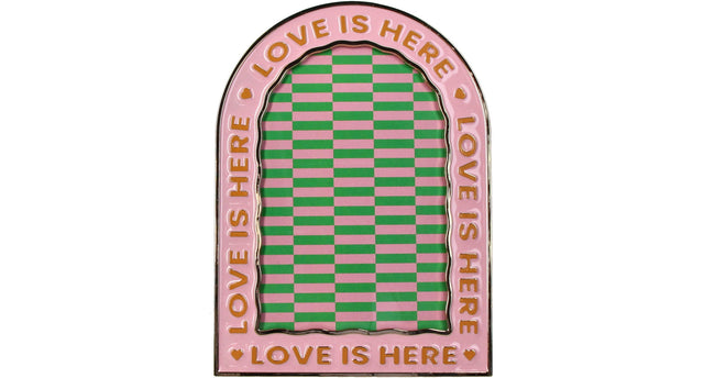 Photo frame zinc alloy pink 10x15cm ''love is...''