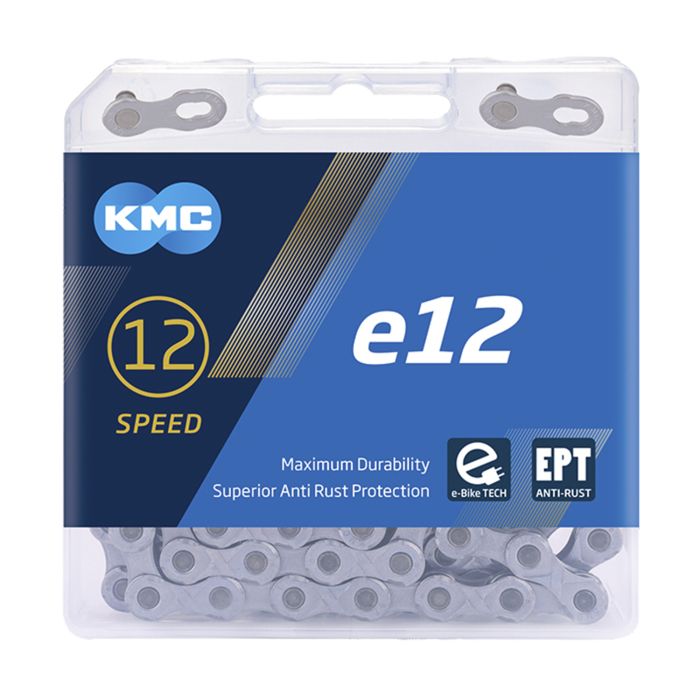 KMC E12 EPT Łańcuch rowerowy 130 srebrnych linków