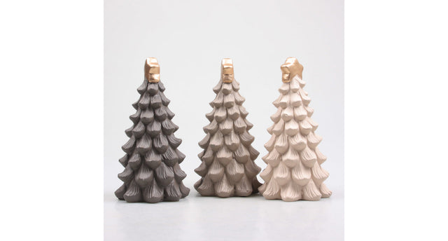 Kerstboom 8.5x8.5x17 cm 3 kleuren assortie pastel