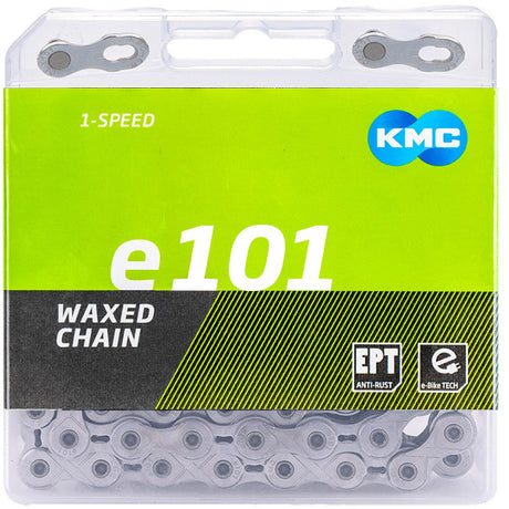 Kmc ketting e101 ept 112l single speed waxed zilver