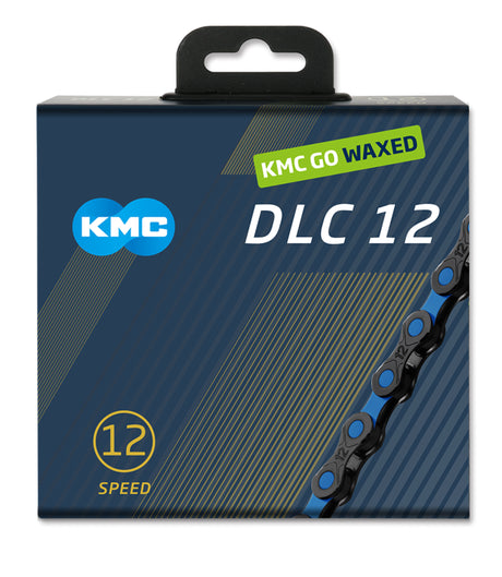 Łańcuch Kmc dcl12 woskowany 12 rzędów 126 ogniw czarny niebieski w tym. brakujące łącze
