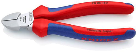 Szczypce boczne Knipex chromowane z wielokomponentowymi uchwytami 160 mm - 7005160