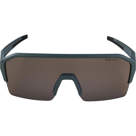 Alpina sportowe okulary sportowe ram hr q-lite srebrne. niebieska soczewka lustrzana