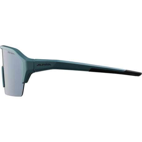 Alpina sportowe okulary sportowe ram hr q-lite srebrne. niebieska soczewka lustrzana