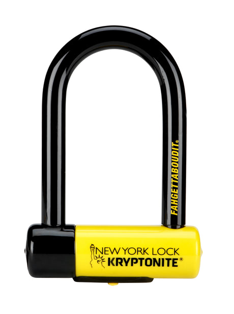 Kryptonite New York Fahgettaboudit mini U-lock s cooter – art-4 – motocykl, skuter, rowery elektryczne – 215,3 x 8,3 cm – żółty